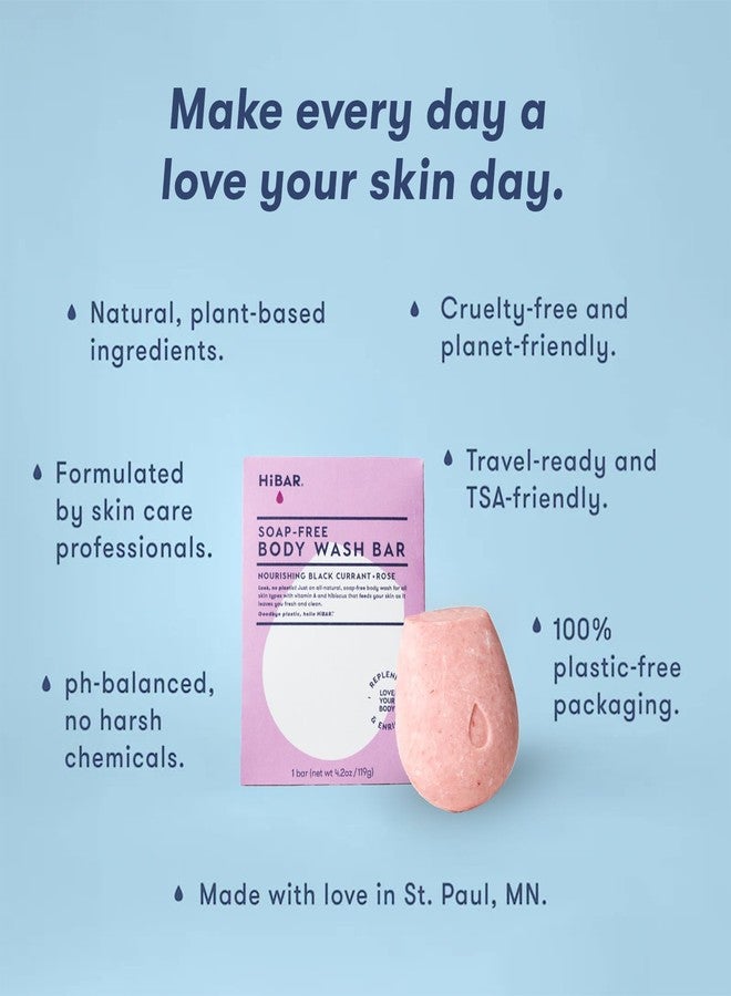 HIBAR - Nourish Solid Body Wash Bar - Replenish & Enrich - With Pomegranate Sterol & Jojoba Protein - Daily Use & Sensitive Skin - Plastic, Paraben & Soap-Free - Vegan - Black Currant + Rose - 2 PACK - Image 3